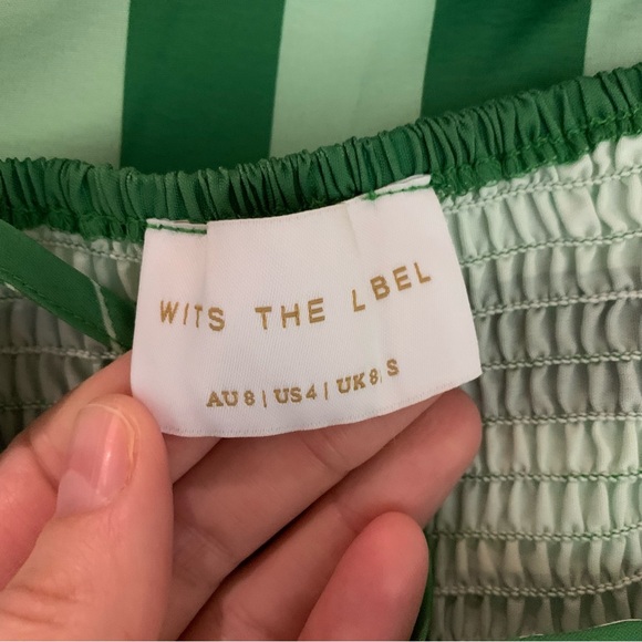 Wits The Label Postiano Striped Tiered Maxi Dress 4 Green White - Picture 6 of 7